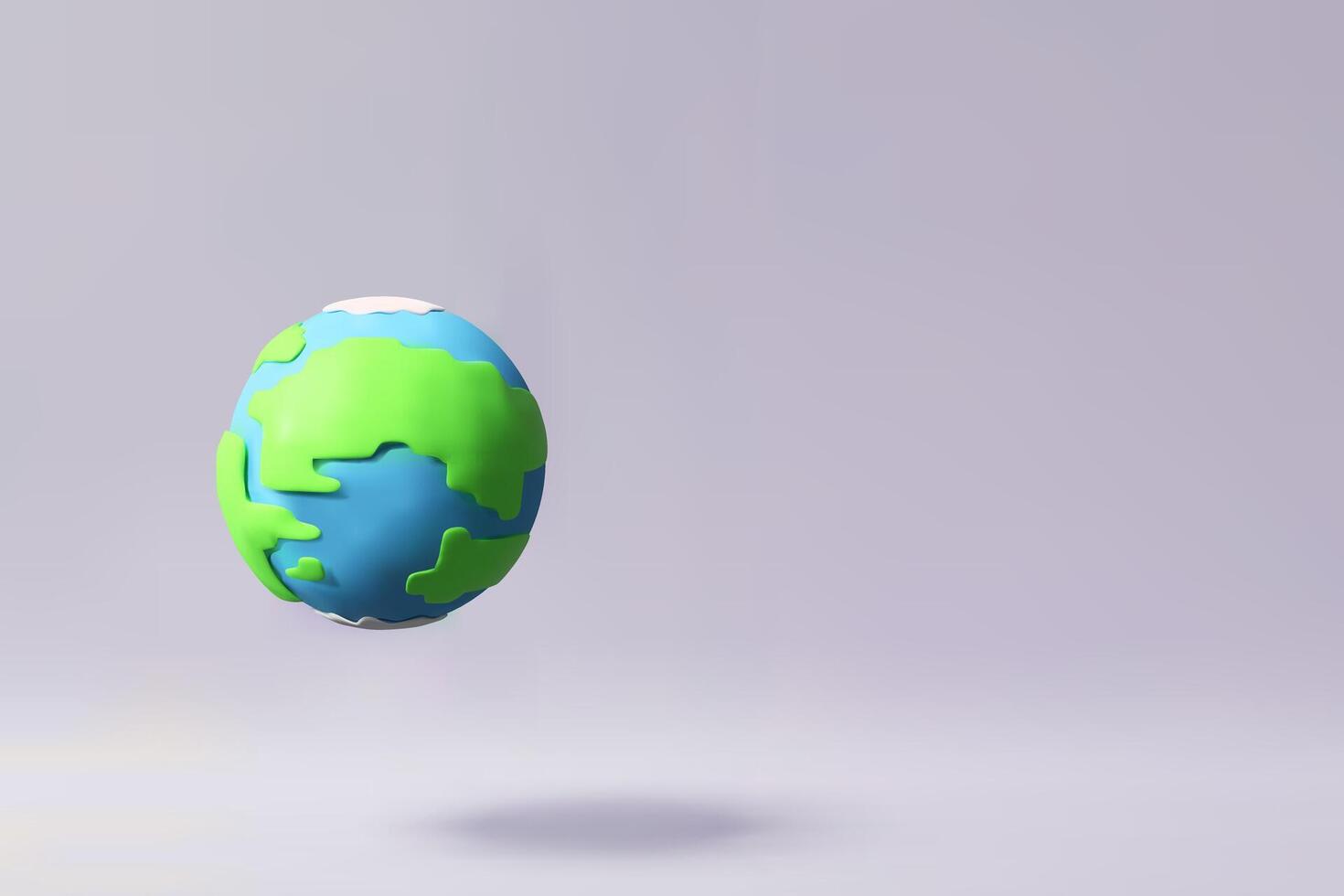 3d earth banner. Global sphere map design. Green and blue planet poster for environment, ecology concept. Geography travel background. Three-dimensional illustration. Save the world vector