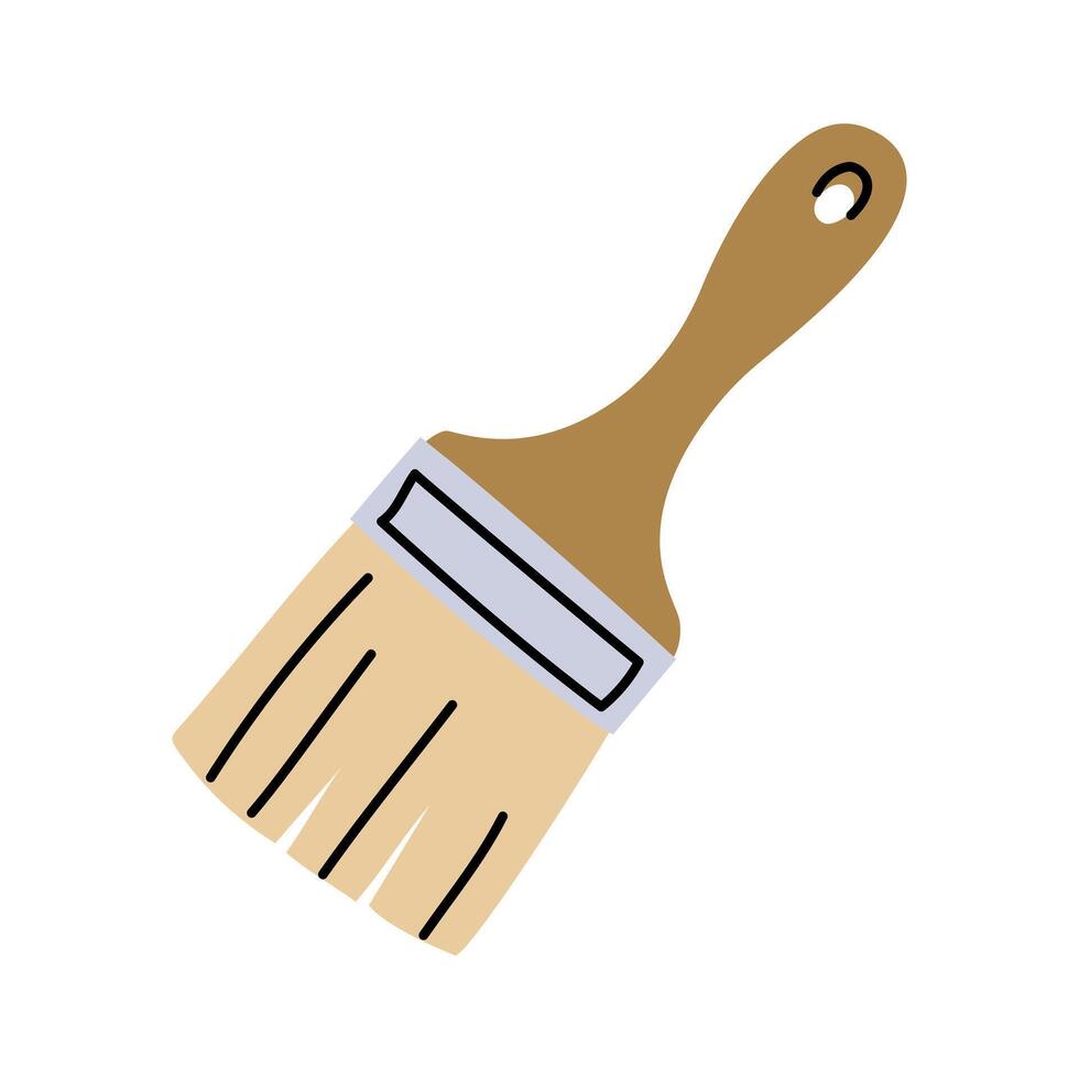 brush is fluffy, wide and narrow. Excavation tools. Handmade work. Flat color illustration. working tools are isolated. It is suitable for educational materials, subjects related science, archeology vector