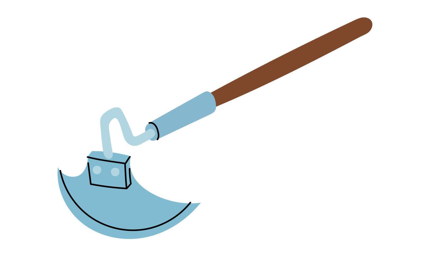 The chopper is flat and semicircular. An isolated illustration. Gardening equipment. Seasonal work. product for agricultural crops. Suitable for ecology, garden, cleaning, household, packaging design vector