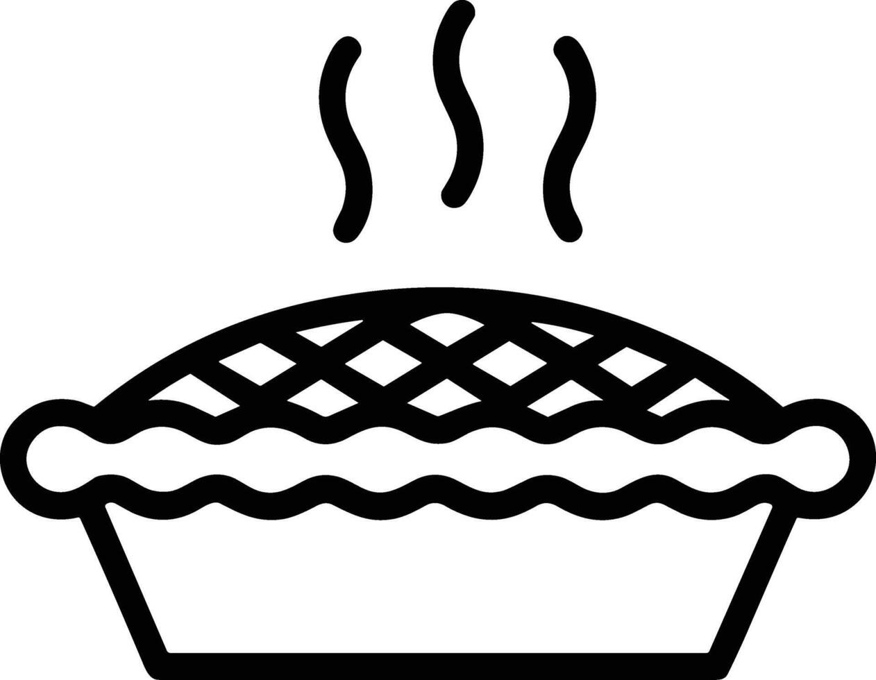 Apple Pie Line Art - Classic Dessert Icon for Thanksgiving and Autumn Designs vector