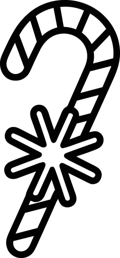 Christmas Candy Cane Line Art - Festive Holiday Illustration vector