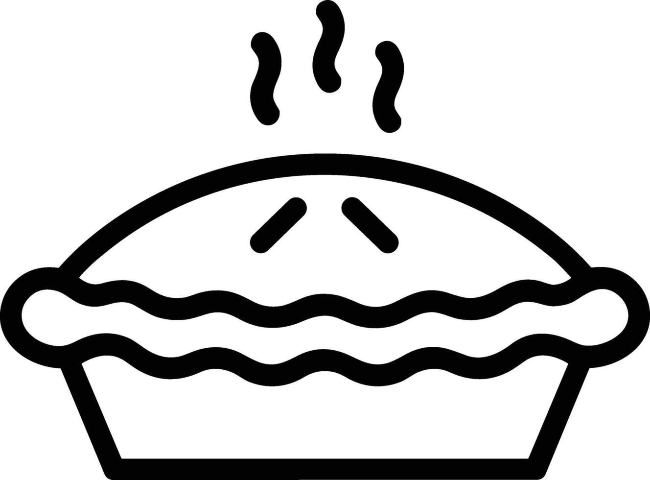 Simple Apple Pie Line Art - Traditional Thanksgiving Dessert vector