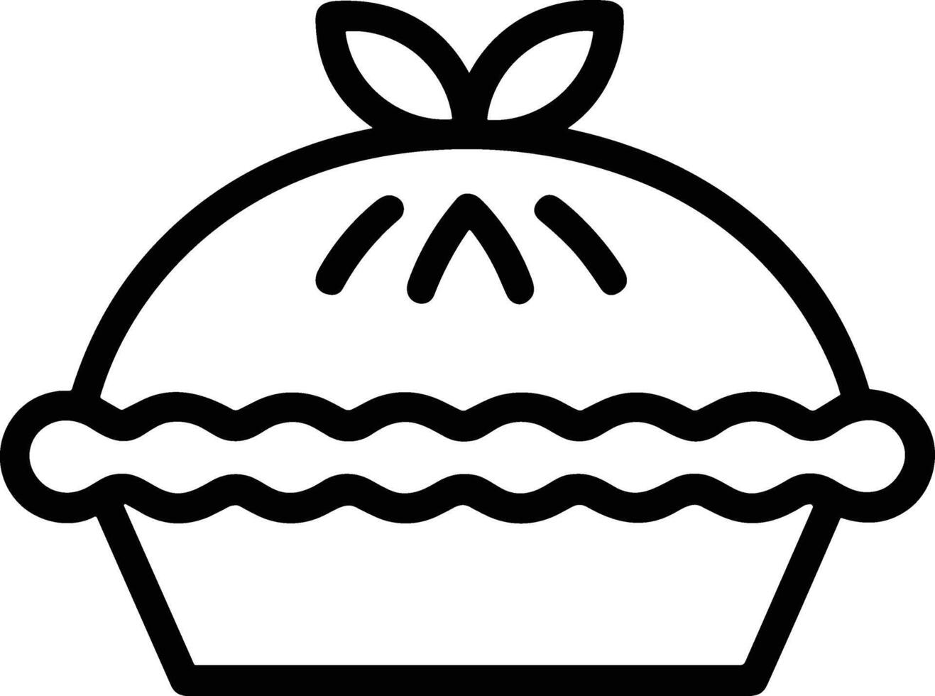 Whole Apple Pie Line Art Illustration for Thanksgiving vector
