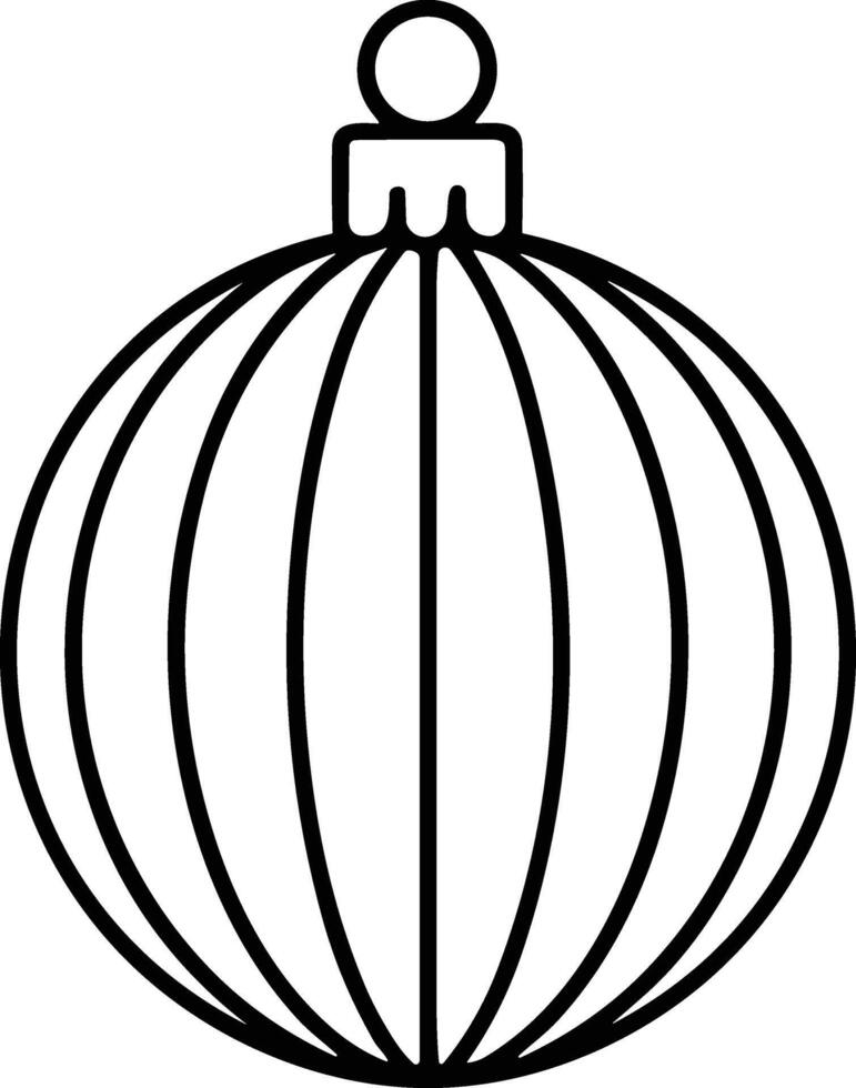 Minimalist Christmas Ornament Line Art - Holiday Bauble Outline Illustration vector