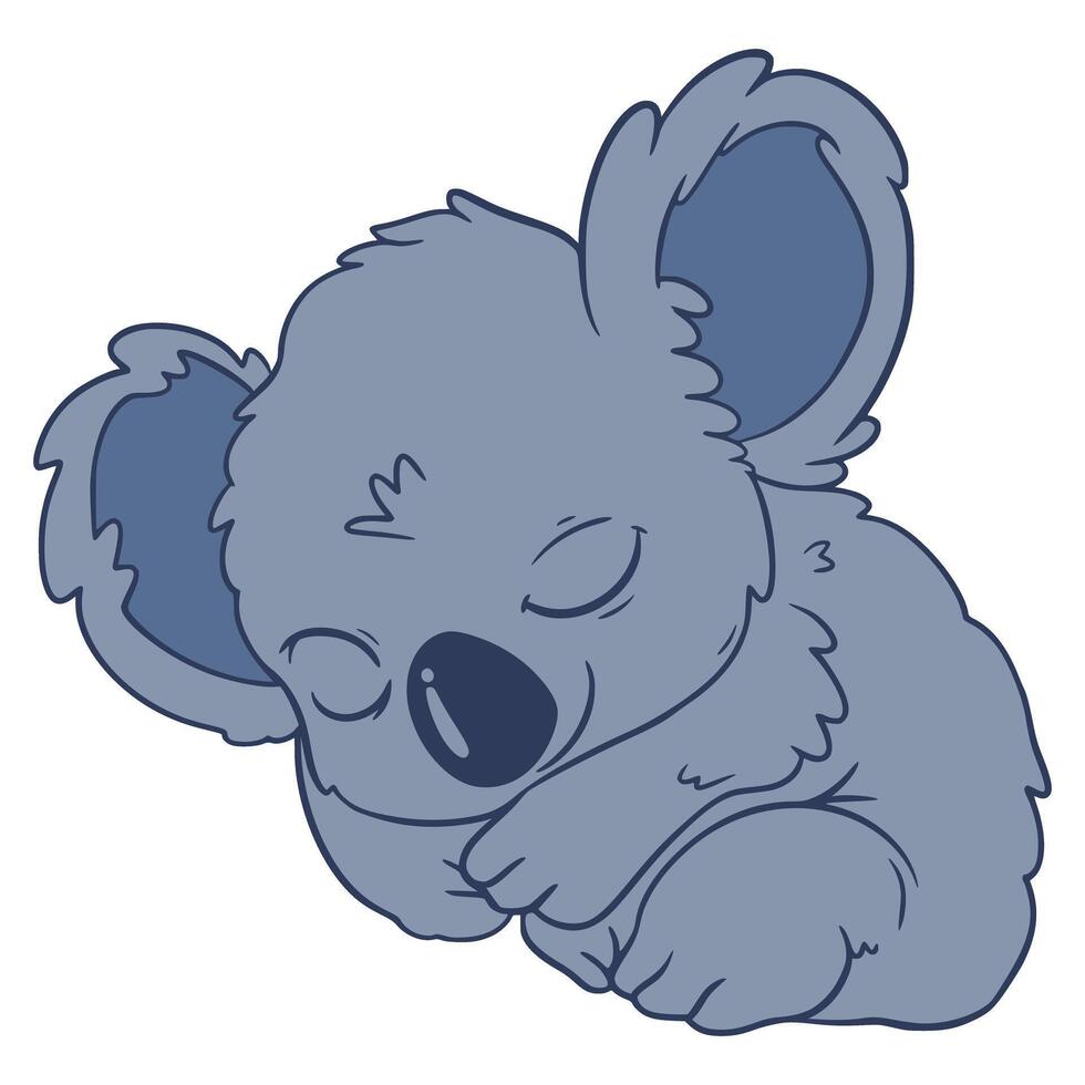 Koala sleep illustration cartoon cute vector