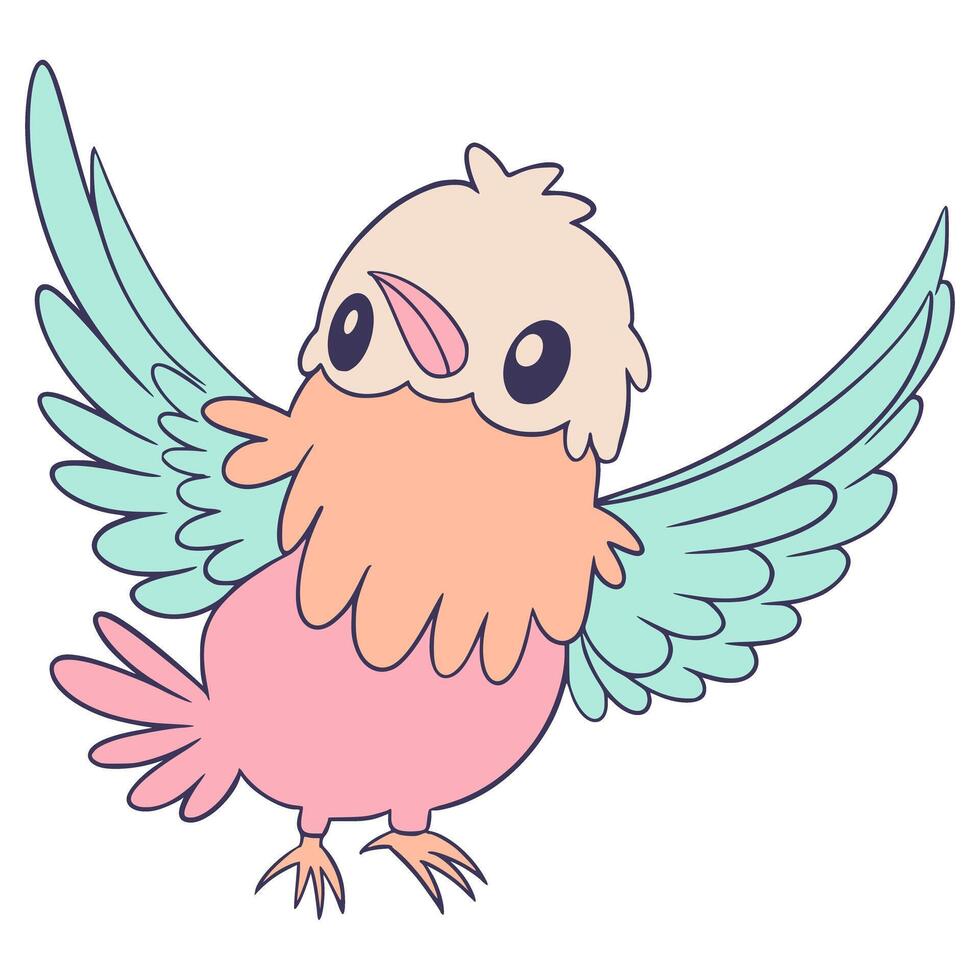 Bird Cartoon Illustration Digital Drawing vector