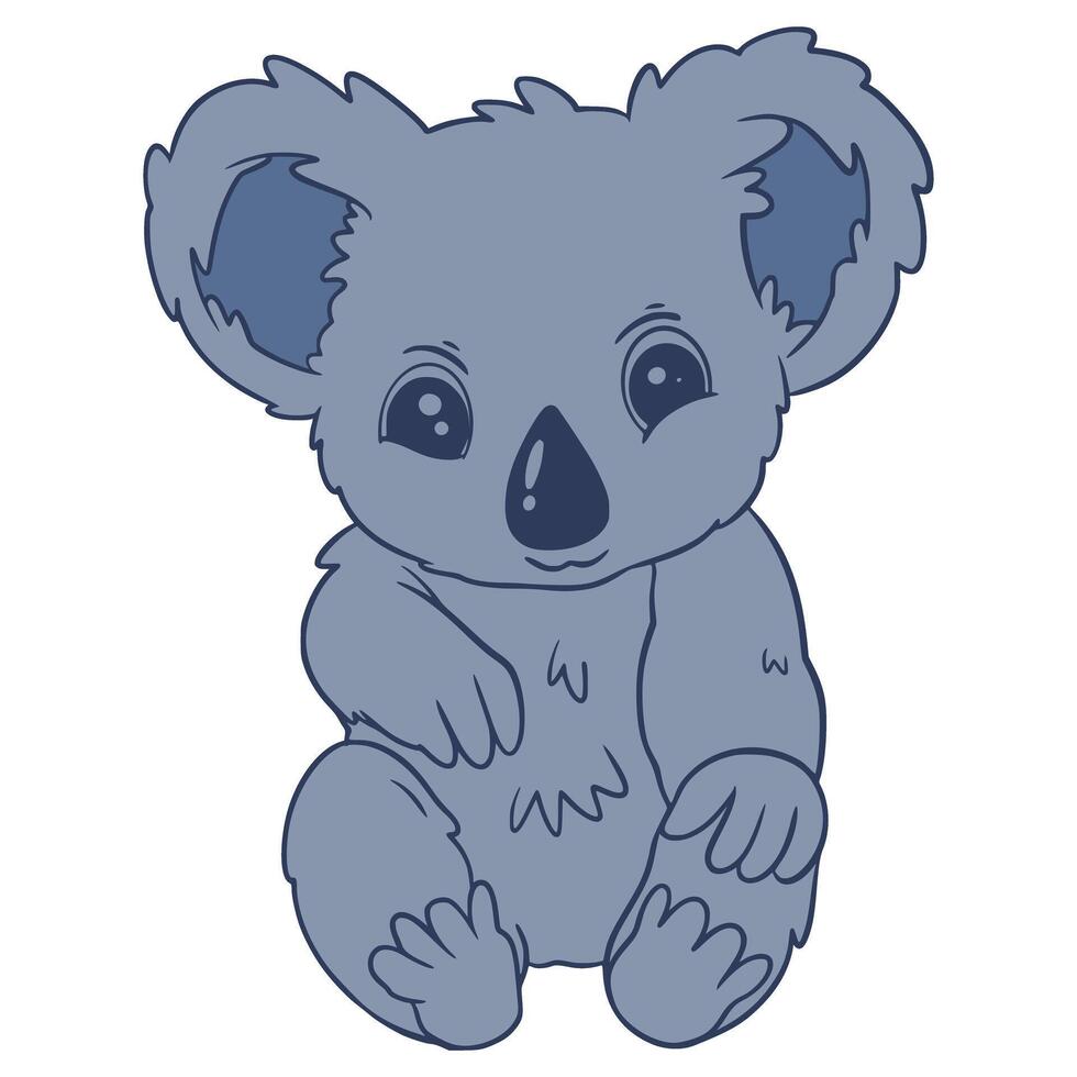 Koala illustration cartoon cute Character simple vector