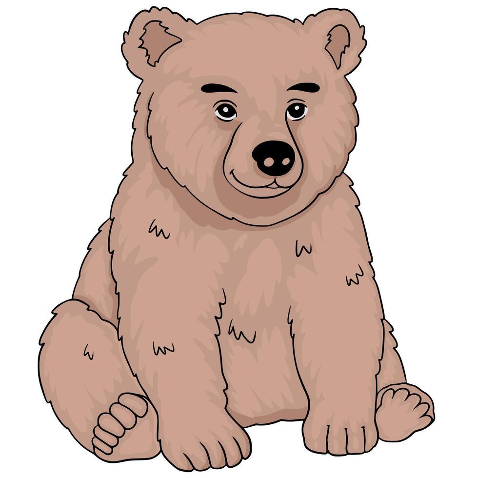 A cartoon bear sitting on the ground vector
