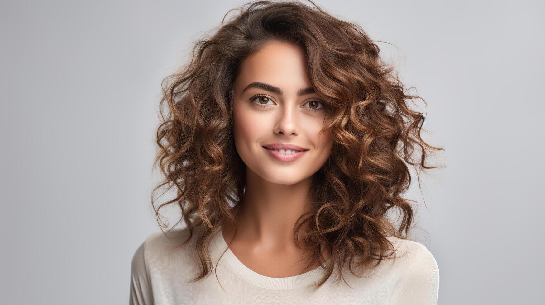 Beautiful woman with curly hair photo