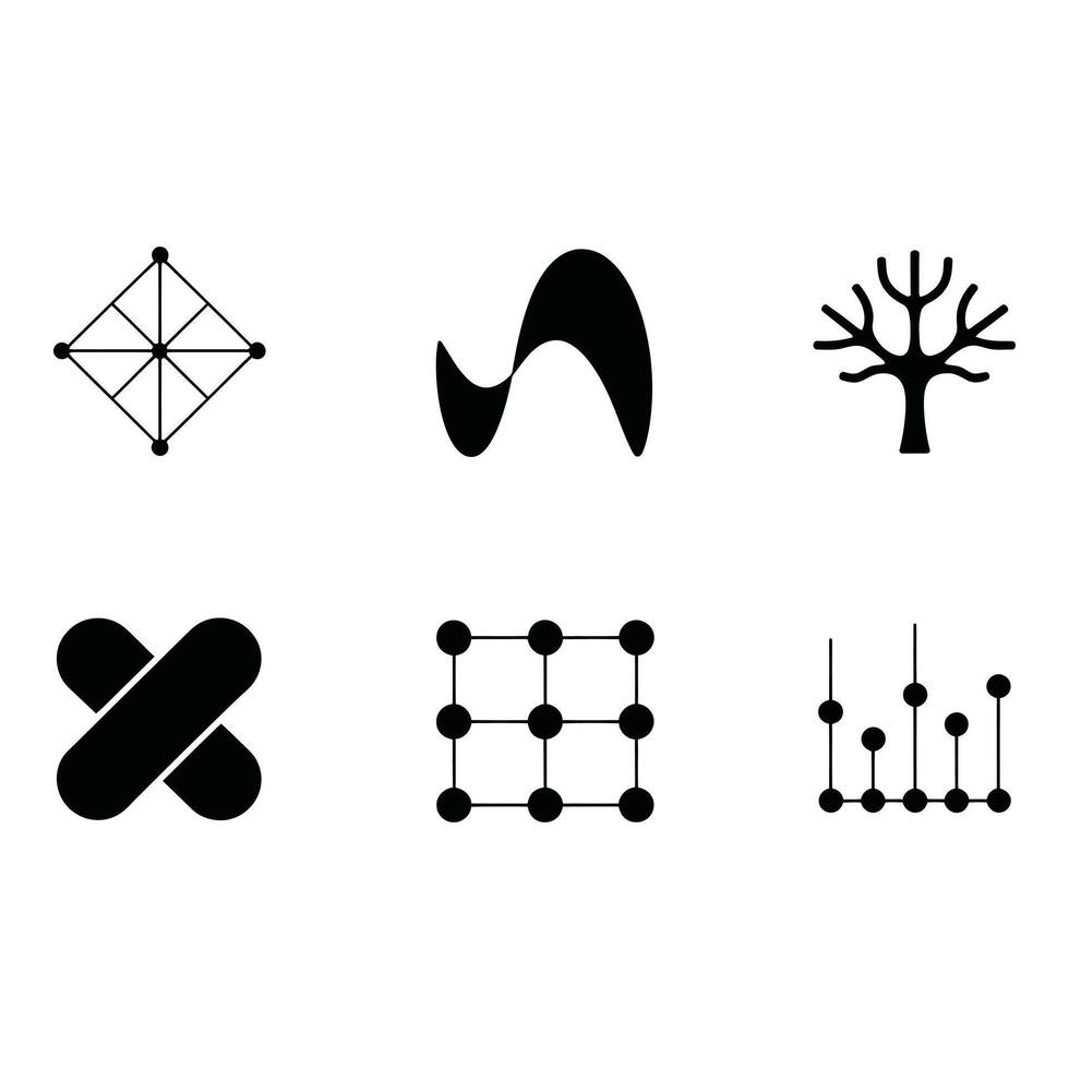 Abstract Geometry Symbols of interconnected ideas and foundational concepts on a muted background vector
