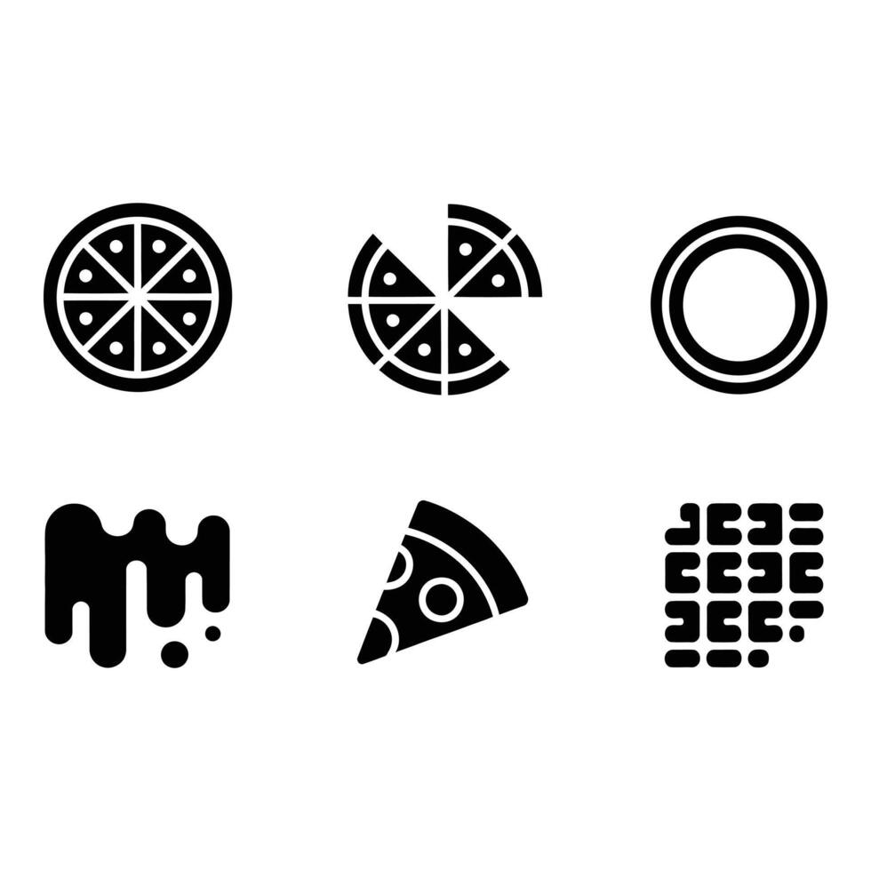 Simple Pizza Icons Set for Restaurant or Food Delivery vector