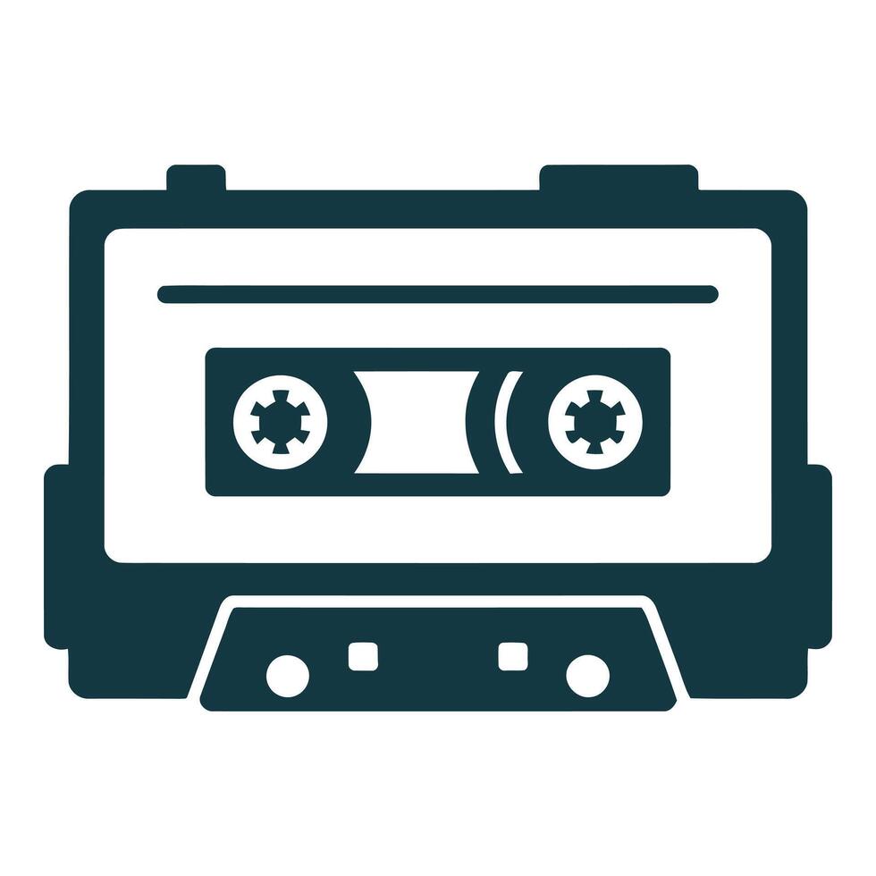 Retro Audio Cassette Tape Icon Set Graphic vector