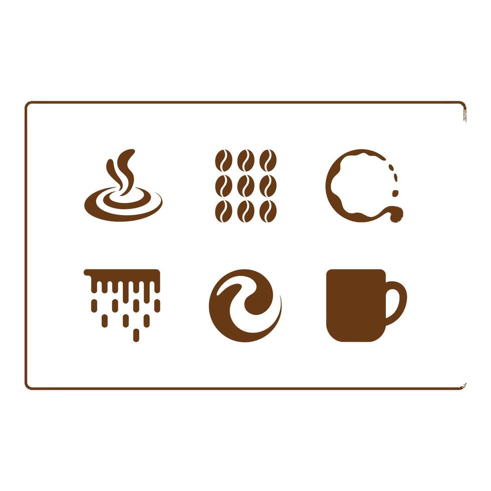Simple Coffee Icons Set for Cafe or Coffee Shop Branding vector