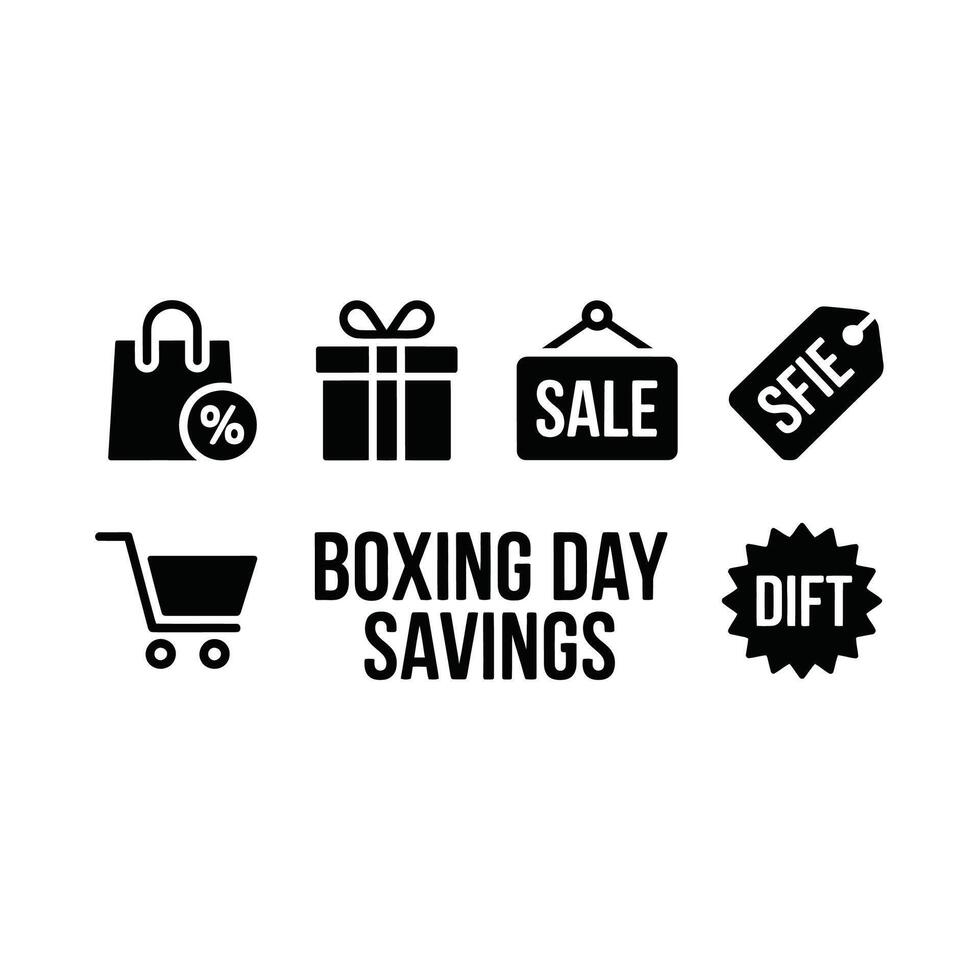 Set of Boxing Day Celebration Illustration for Holiday Promotions vector