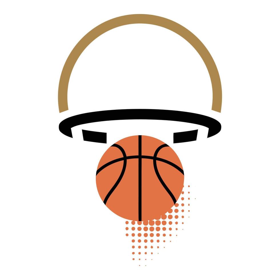 Dynamic Basketball Hoop Shot Graphic vector