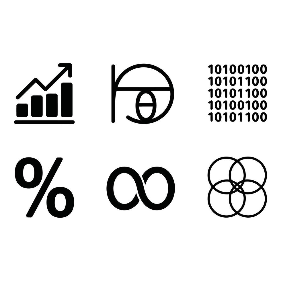 Abstract Icons Representing Growth Data and Infinity vector