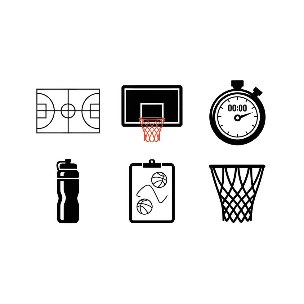 unique Set Of Basketball Game Illustration for Sports Event Branding vector
