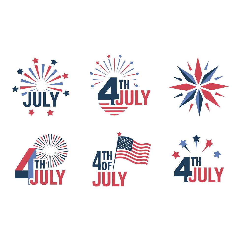 Celebrating Independence Day with patriotic pride and festive cheer in vibrant red white and blue vector