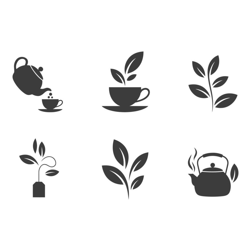 Simple Tea Icons Set for Design Elements vector