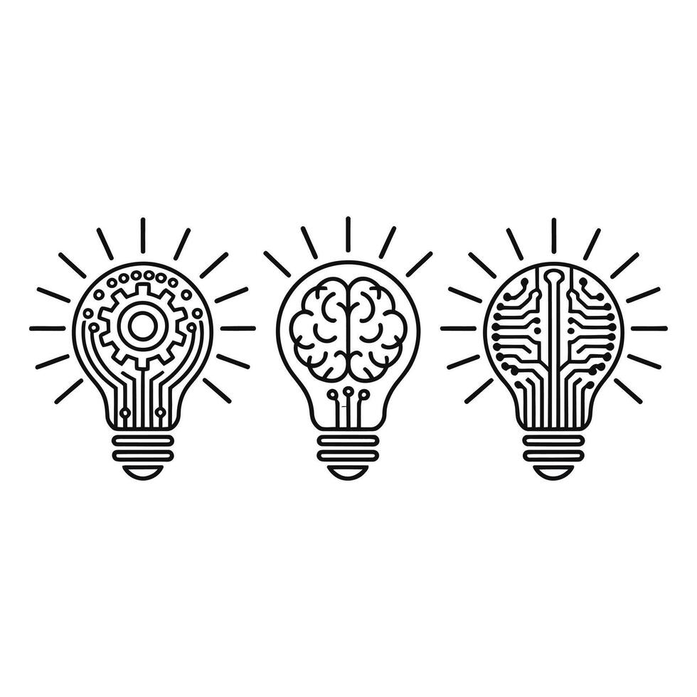 Illustrating the future a trio of innovative ideas merging technology cognition and design with vector