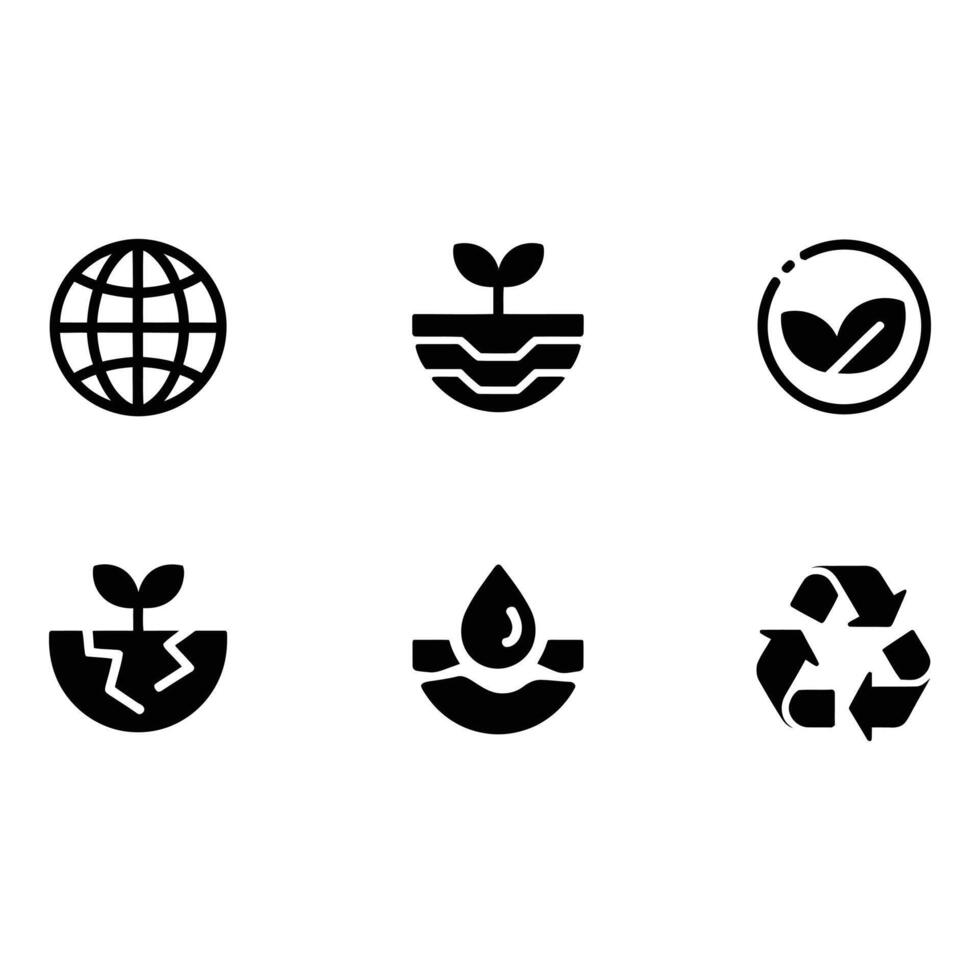Global Sustainability Icons Set for Eco Friendly Design vector