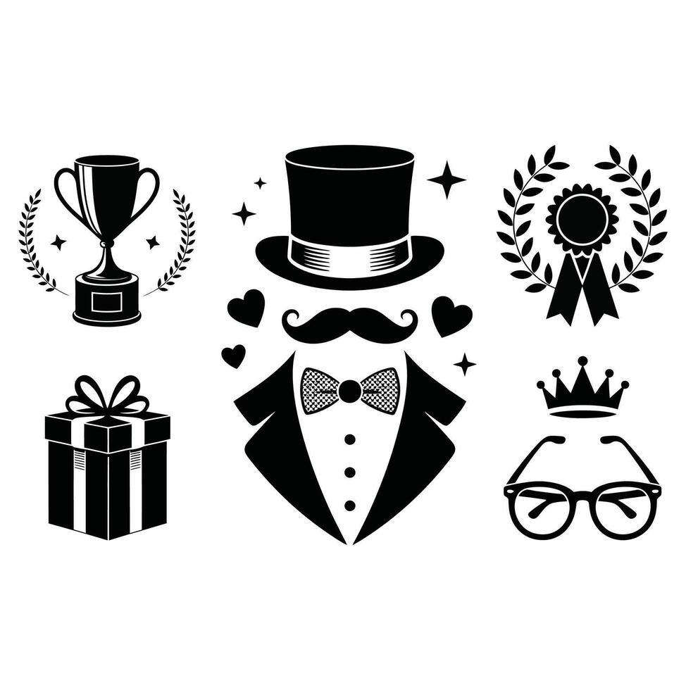 Father's Day Celebration Illustration Set vector