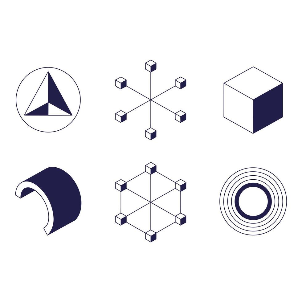 Abstract Geometric Shapes Set on Light Background vector