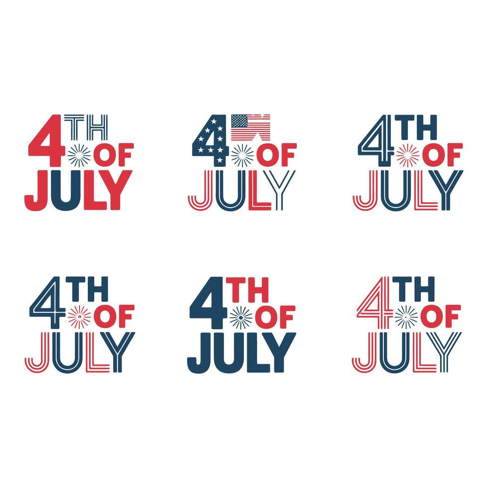 Celebrating Independence Day with festive 4th of July designs in classic red white and blue with vector