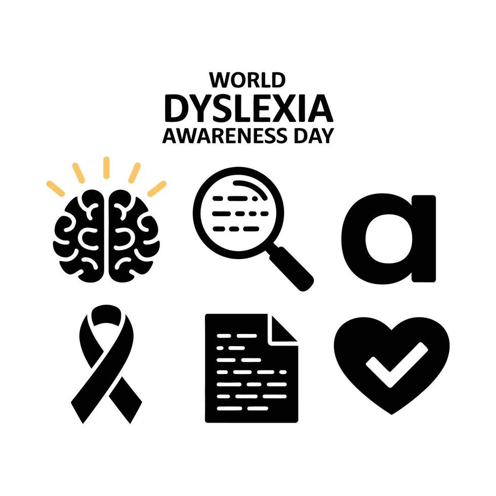 dyslexia awareness a artwork vector