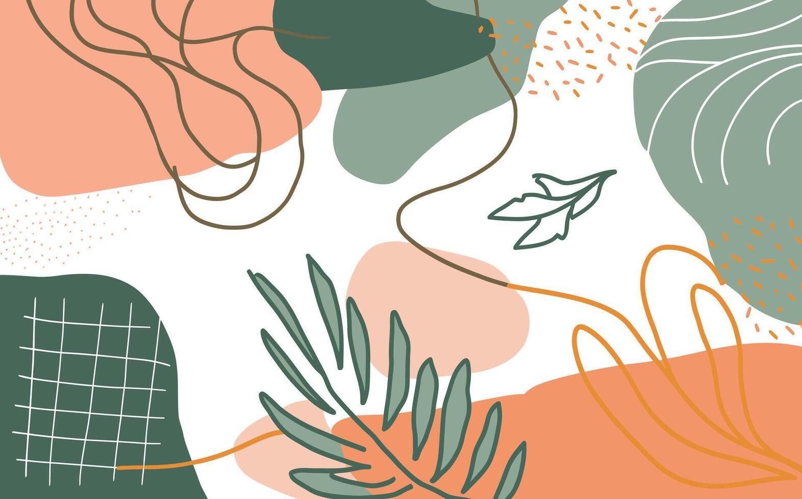 Earthy botanical shapes create a modern organic sanctuary vector