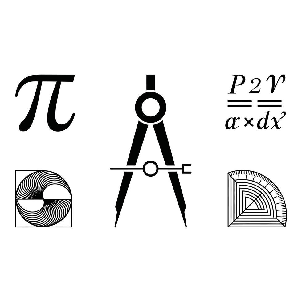Educational Graphic of Mathematical Symbols and Tools vector