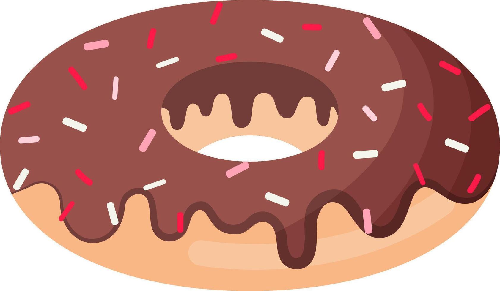 donut with chocolate glaze vector