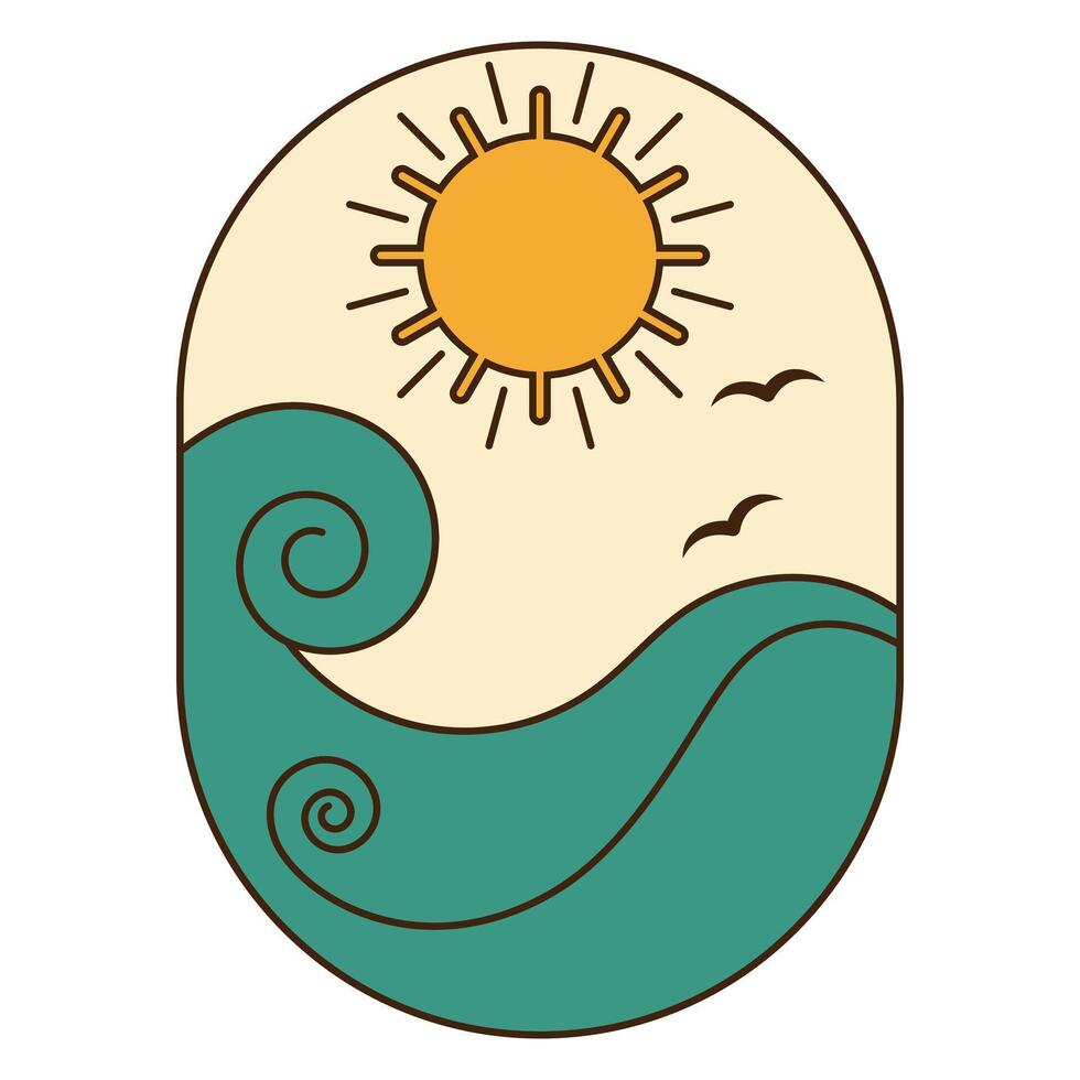summer minimalist icon vector