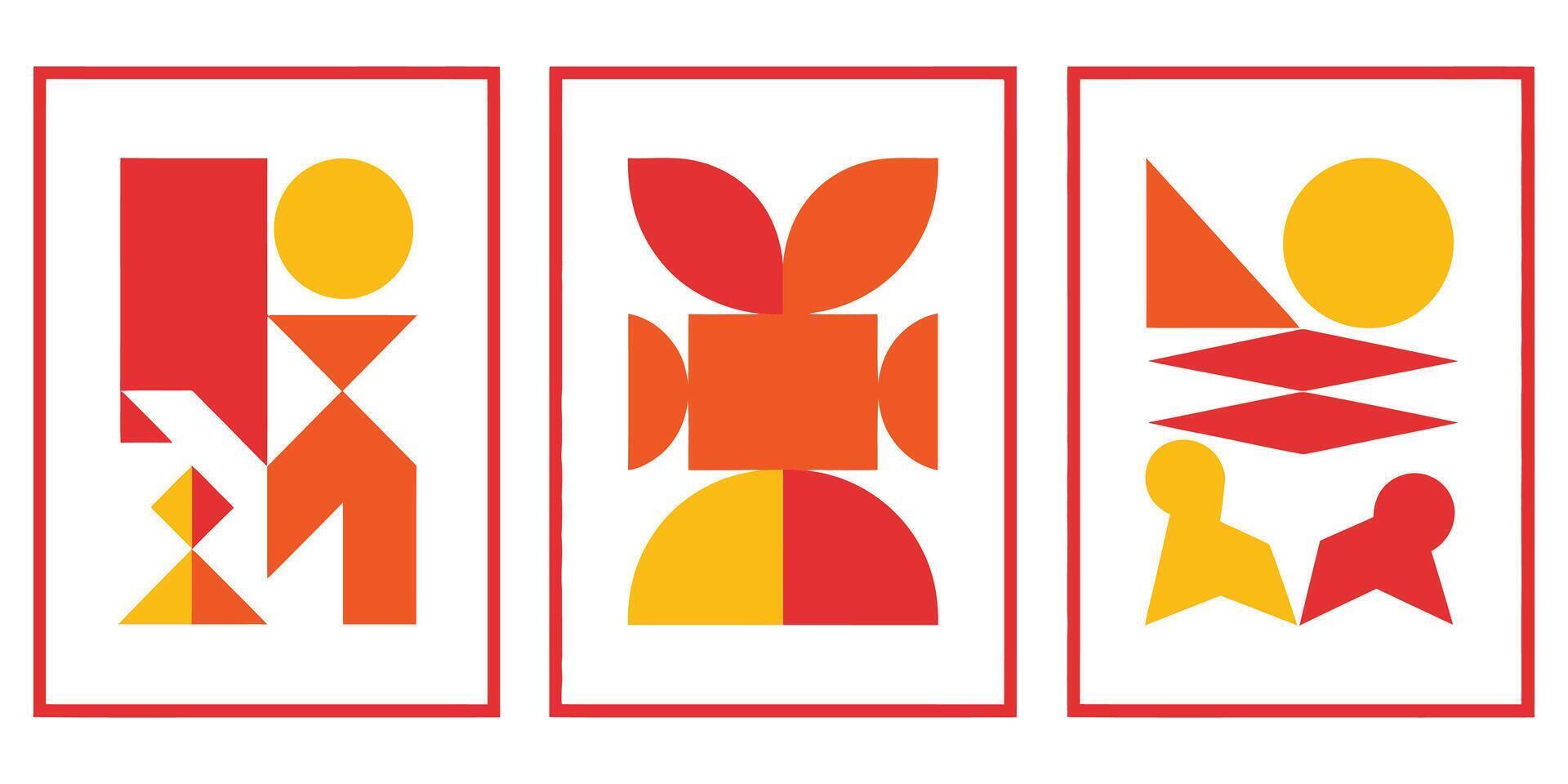 Modern geometric prints create a playful yet warm abstract vector