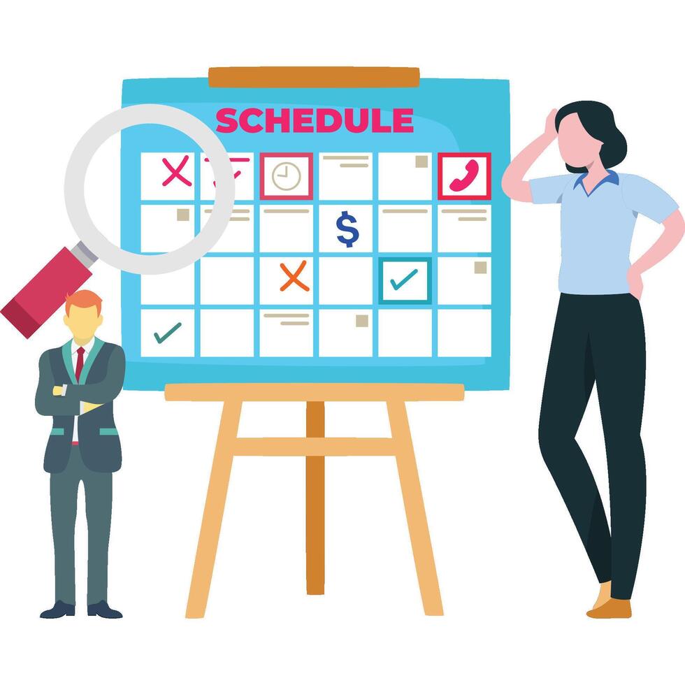 Business People Making Business Schedule Illustration vector