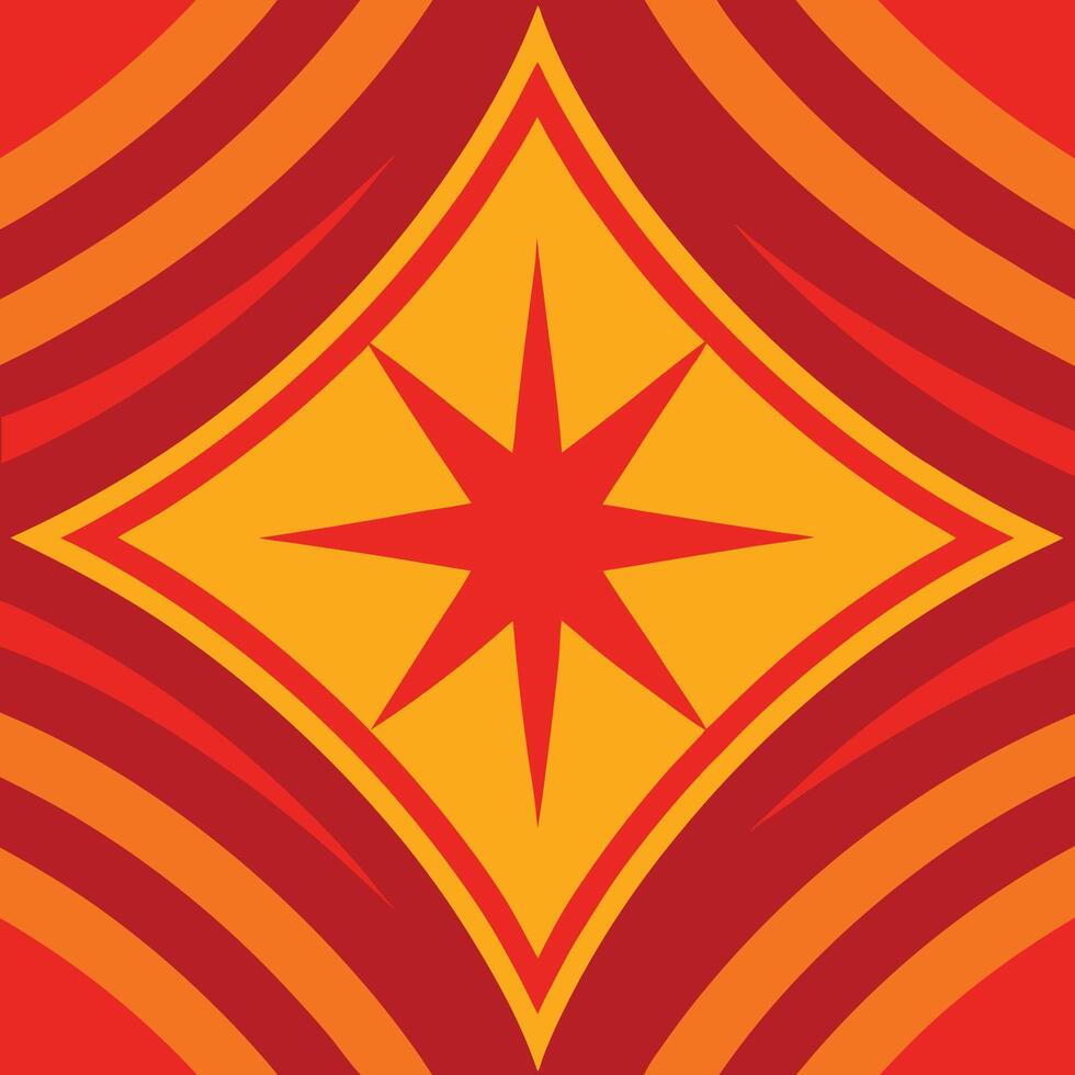 a red and yellow star pattern on a red background vector