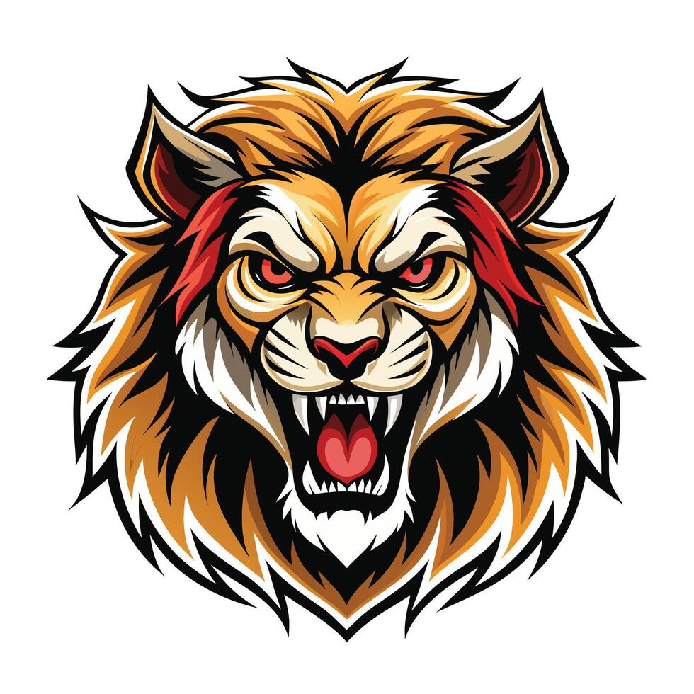lion head mascot . vector