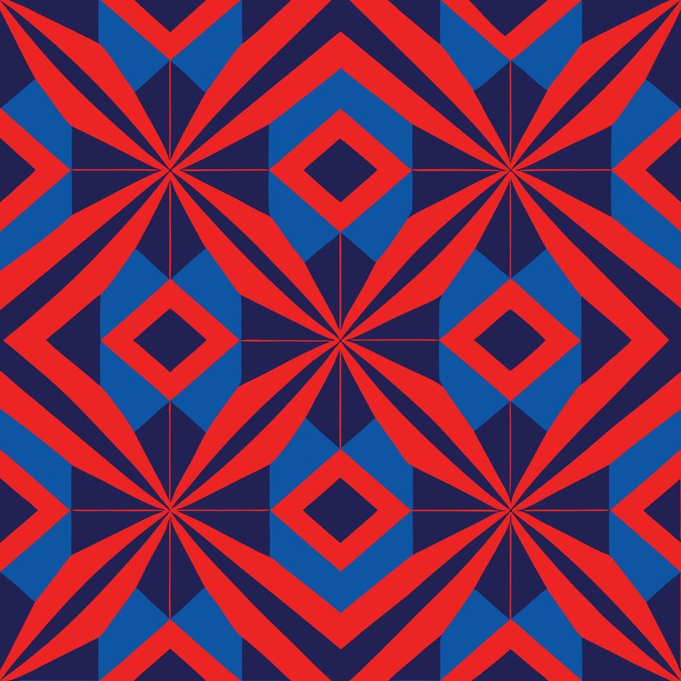 a red and blue geometric pattern vector