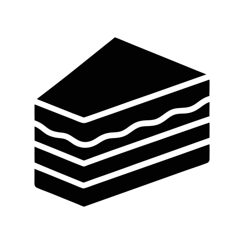 a black and white illustration of a piece of cake vector