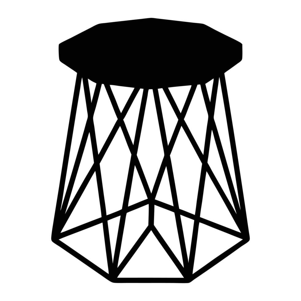 a black and white illustration of a stool vector
