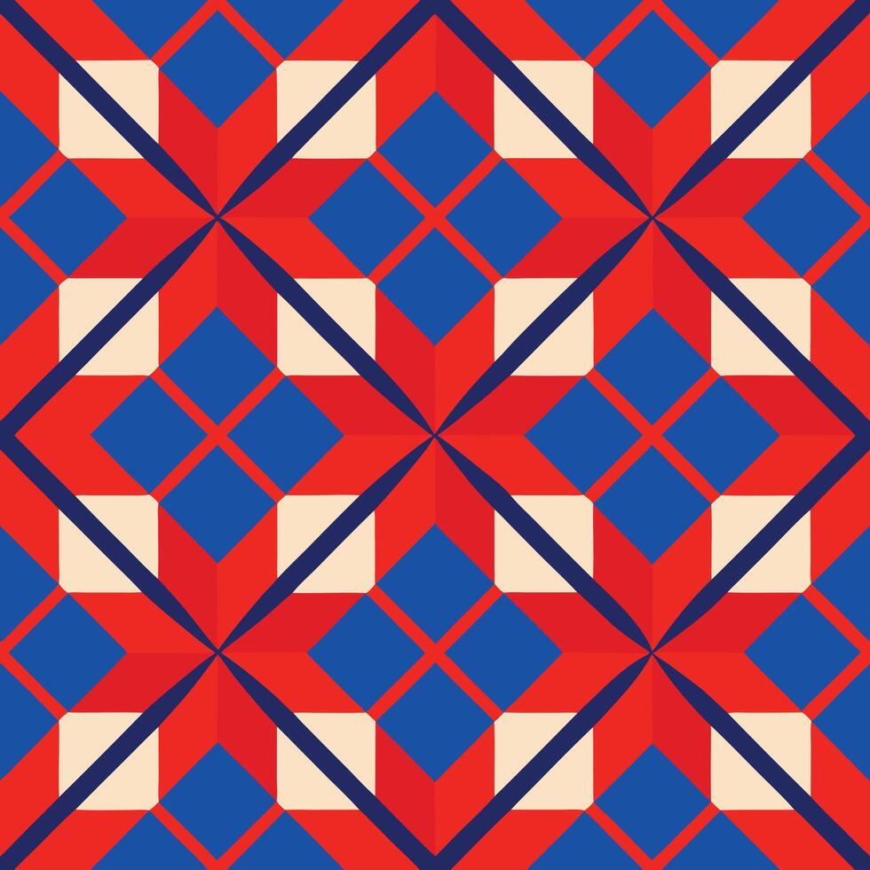 a red and blue geometric pattern. vector
