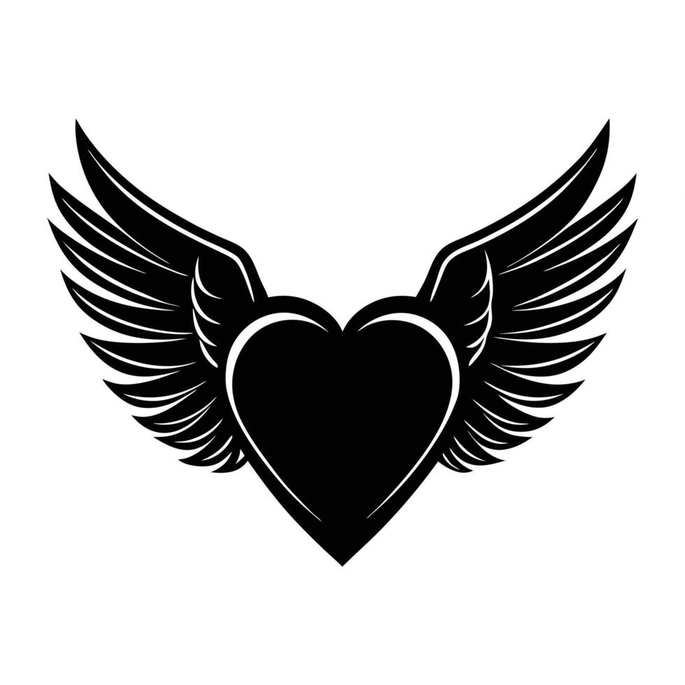 heart with wings illustration vector