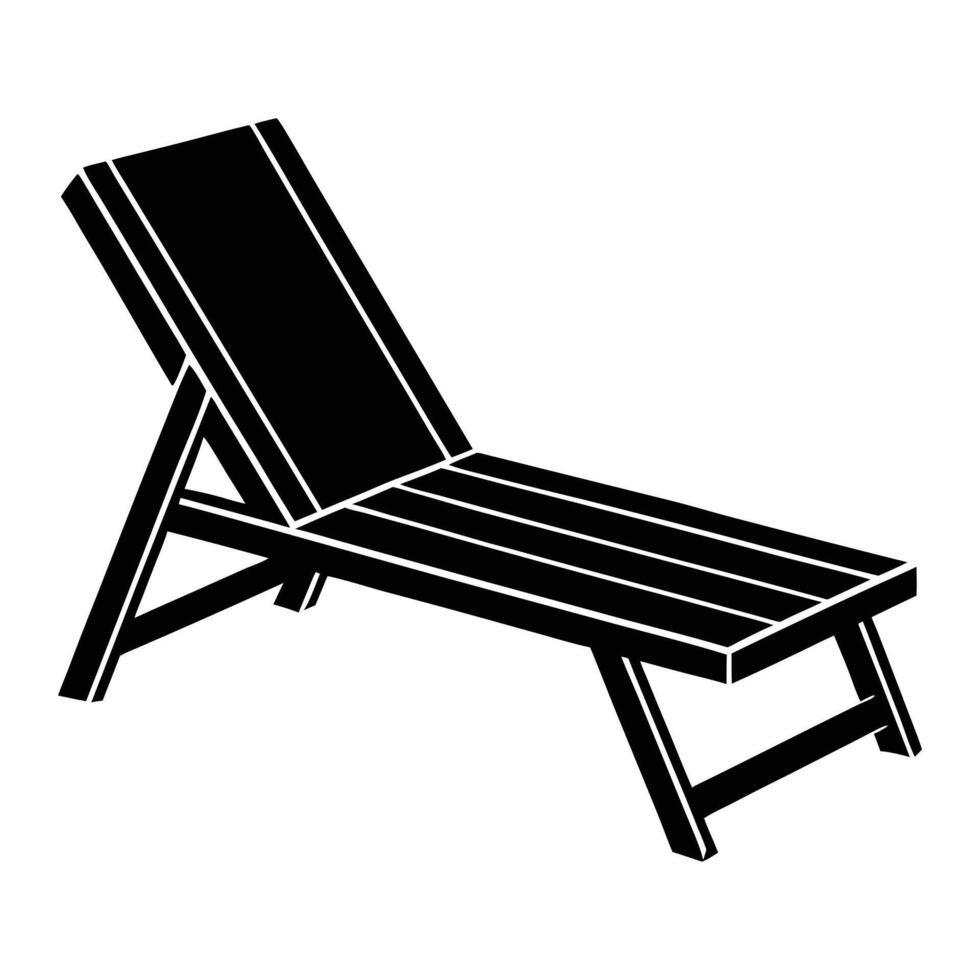 a black and white illustration of a lounge chair vector