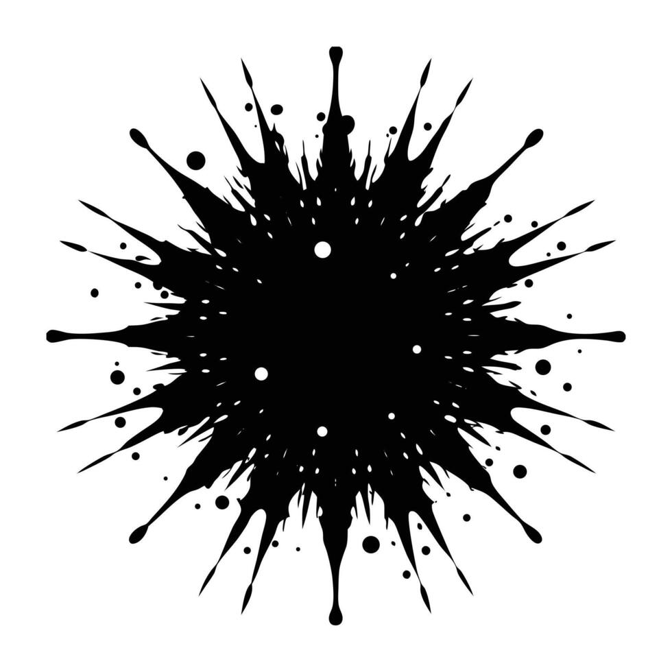 a black and white ink splatter on a white background vector