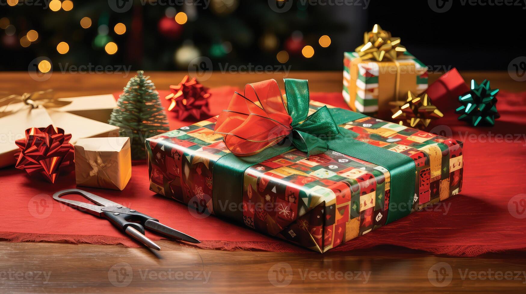 christmas gift wrapping paper photo