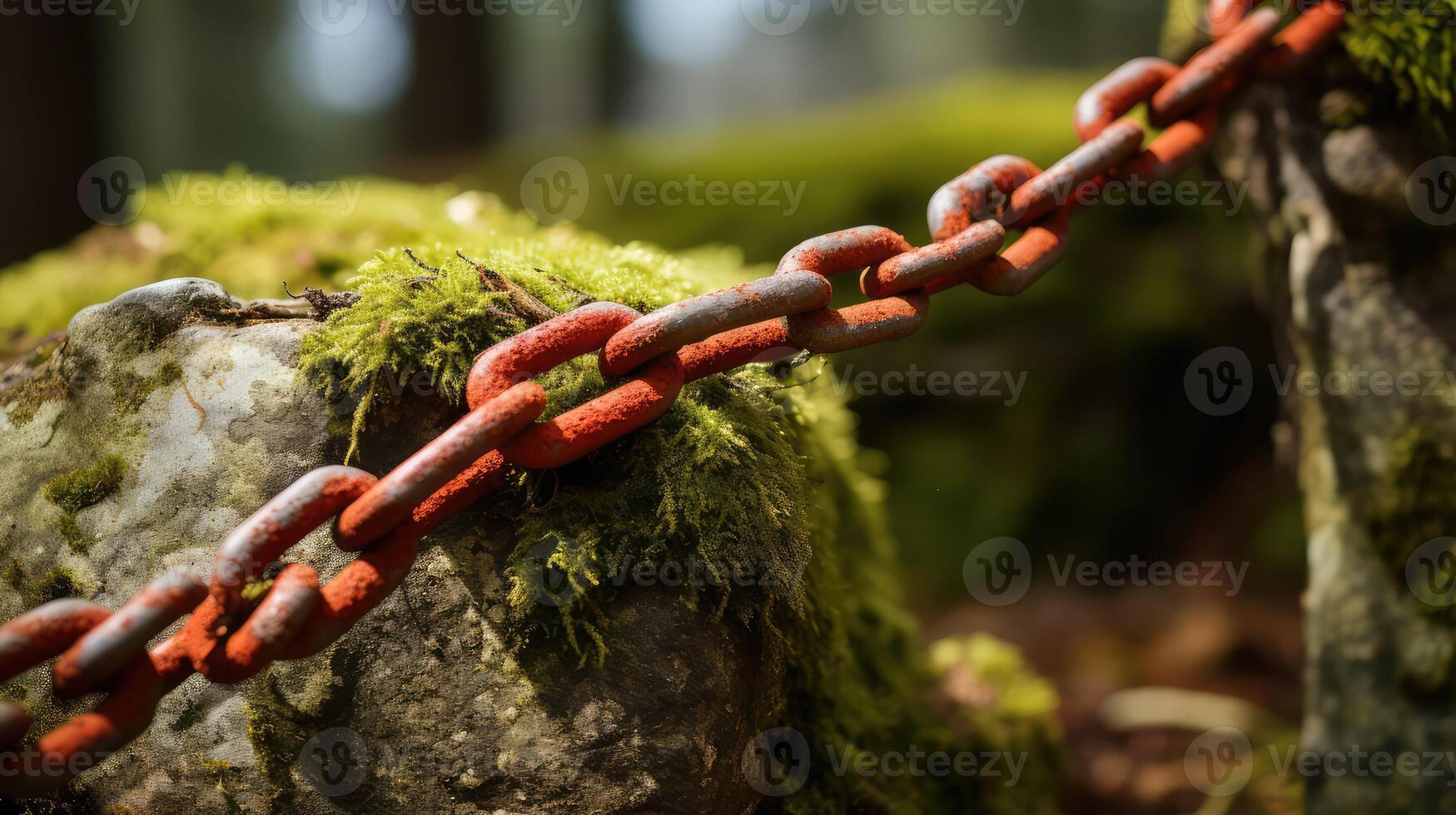 photograph chain with red link photo
