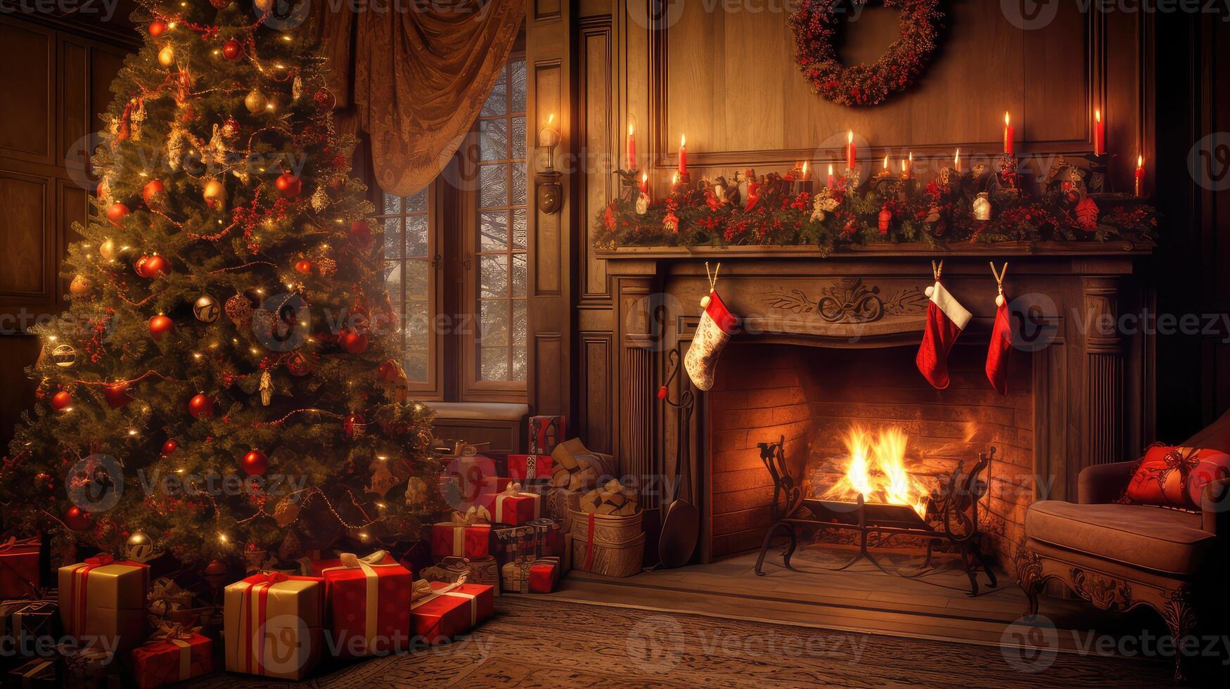 decorated christmas tree wallpaper photo