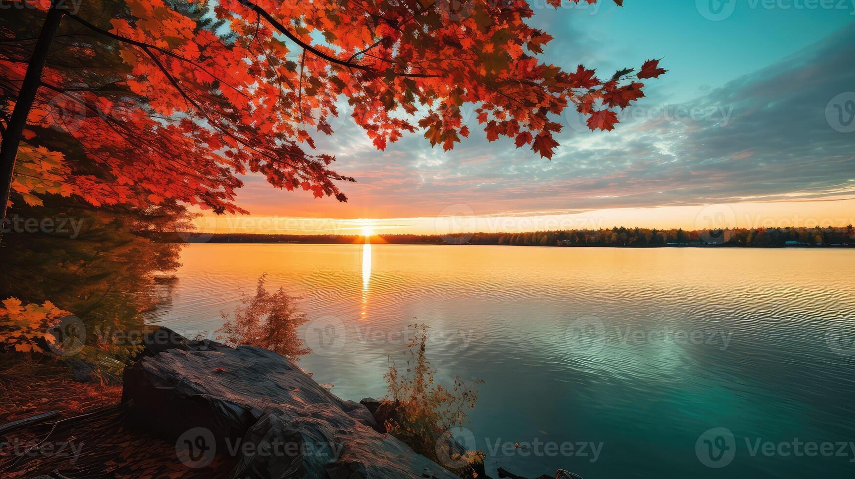 lscape teal and red photo