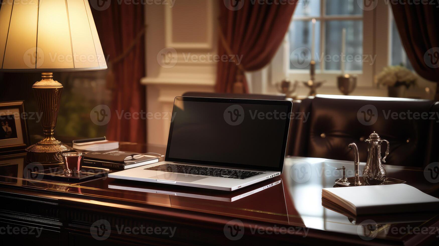 elegance office desk laptop photo