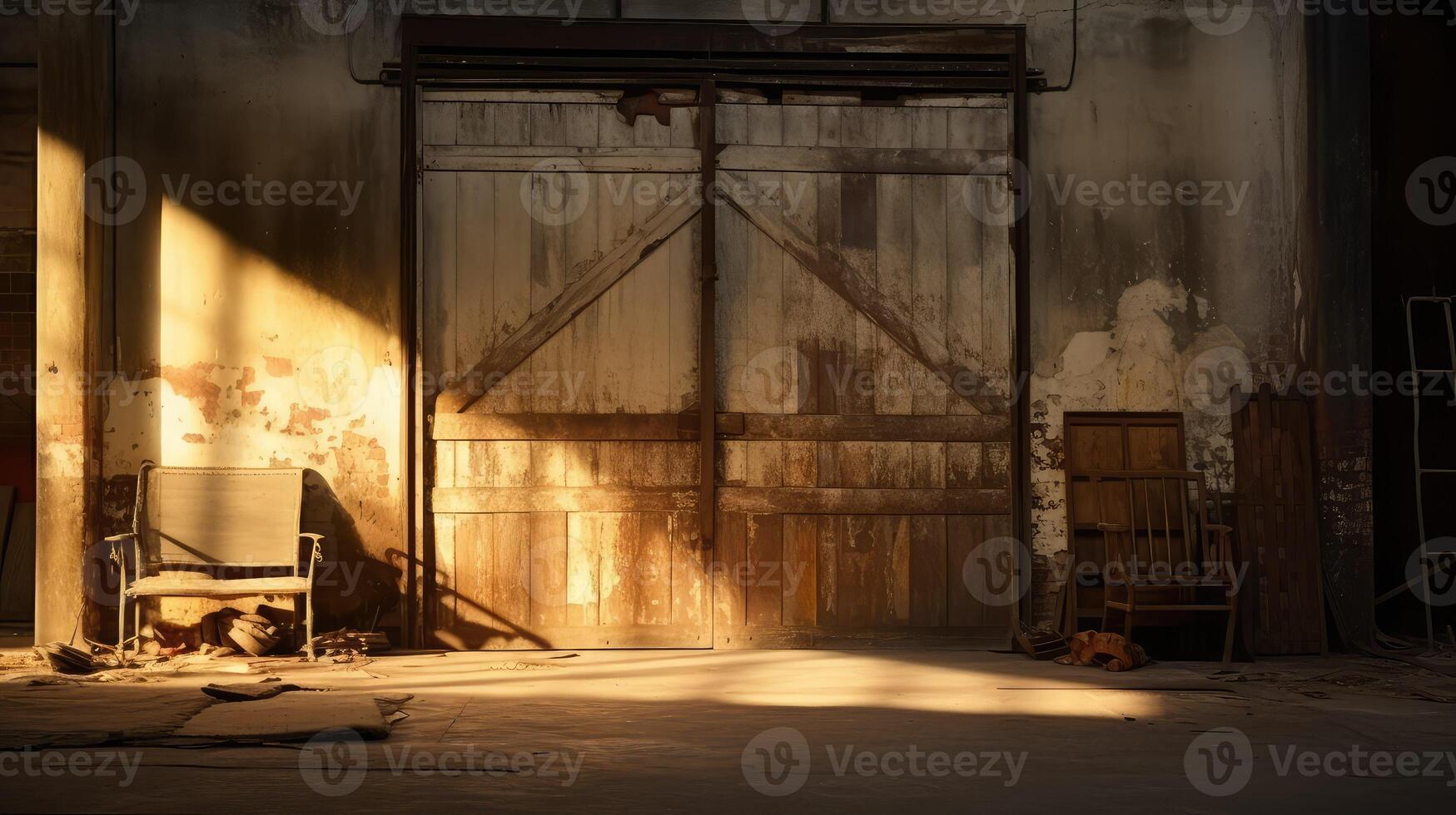 wood warehouse door photo